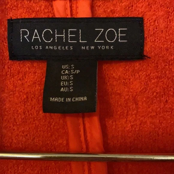 Rachel Zoe wool orange long blazer jacket small - Picture 4 of 6